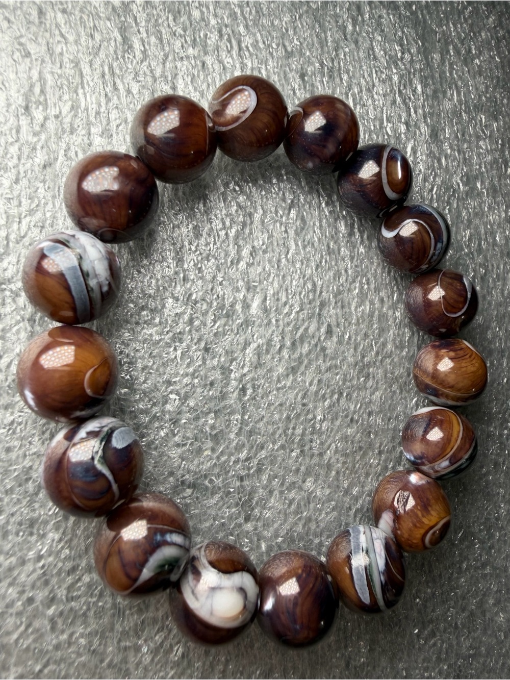 Breathtaking 11MM Natural Brown Banded Shell Bracelet